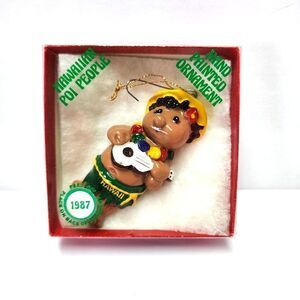 Vintage Hand Painted Souvenir Christmas Ornament from Hawaii 1987
